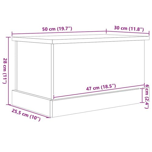 Кутия за съхранение Черен дъб 50 x 30 x 28 cm Инженерно дърво
