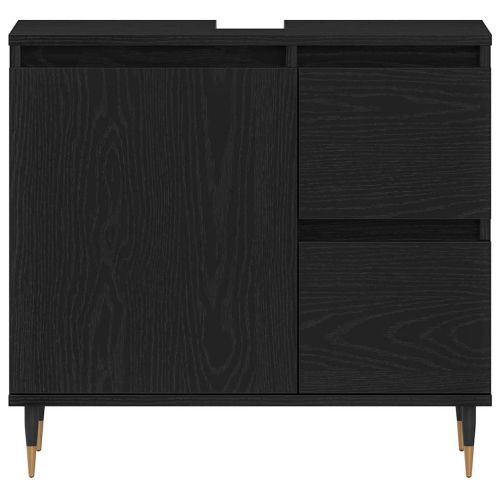 Шкаф за баня с врата Черния дъб 65 x 33 x 60 см Инженерно дърво