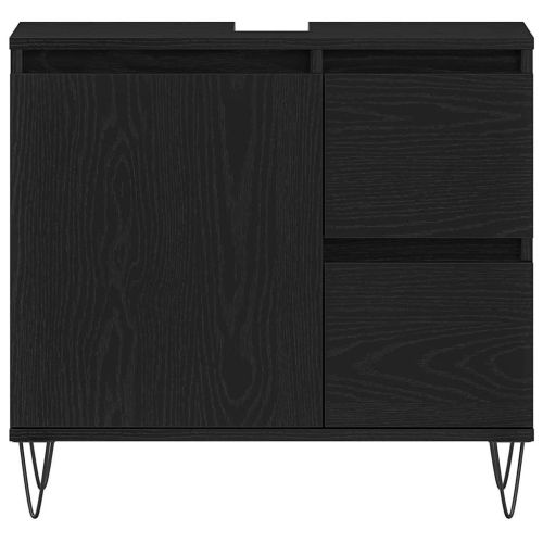 Шкаф за мивка в баня Черния дъб 65 x 33 x 60 см Инженерно дърво