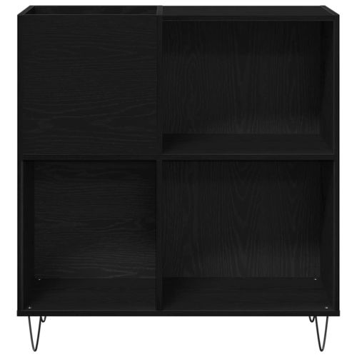 Шкаф за грамофонни плочи с рафт Черния дъб 85 x 38 x 89 см