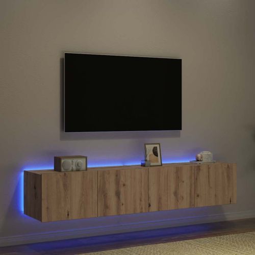 TV стенен шкаф 2 pcs Дъб 80 x 35 x 31 cm Инженерно дърво