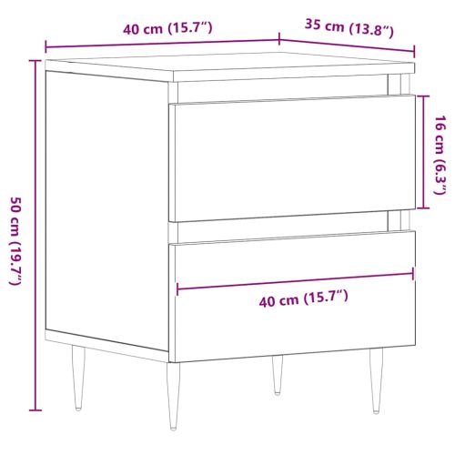 Нощен шкаф с чекмедже Дъб 40 x 35 x 50 см Инженерно дърво
