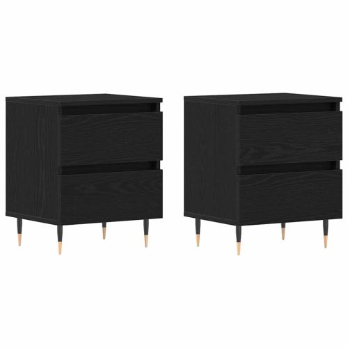 Нощен шкаф 2 pcs Черния дъб 40 x 35 x 50 см Инженерно дърво