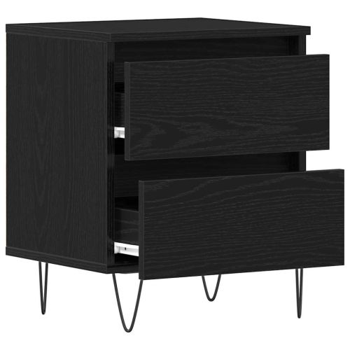 Нощен шкаф с чекмедже Черен дъб 40 x 35 x 50 см Инженерно дърво