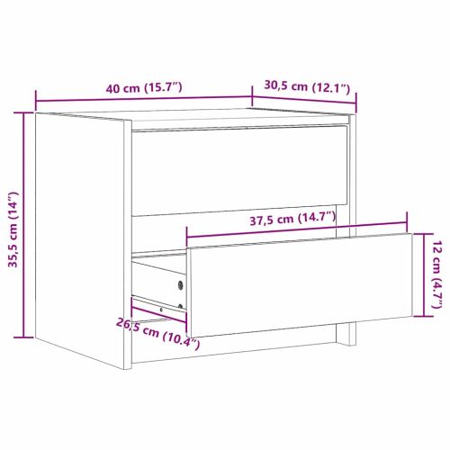 Нощни маси Кафяво с восъчно покритие 40 x 30.5 x 35.5 см