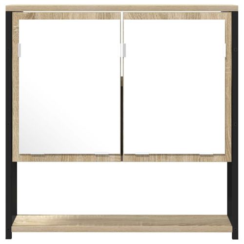 Огледало за баня с рафт със съхранение Бежово 60 x 16 x 60 см