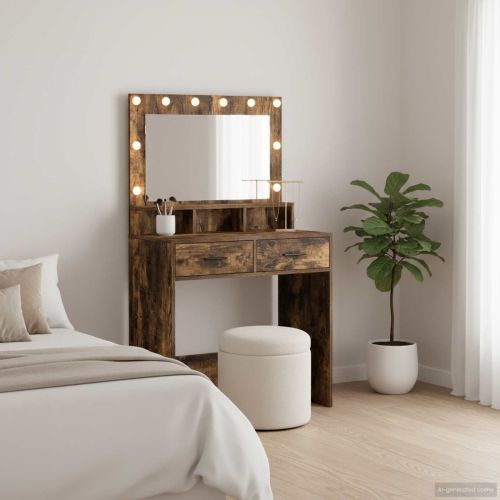 Тоалетка с чекмедже Димян дъб 79 x 41 x 135 см Инженерно дърво