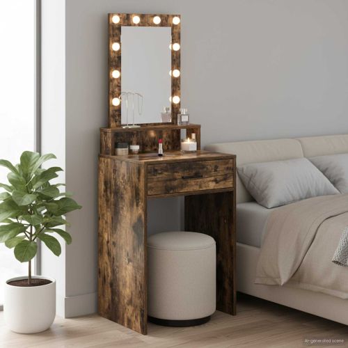 Тоалетка с чекмедже Кафяво 50 x 41 x 140 см Инженерно дърво