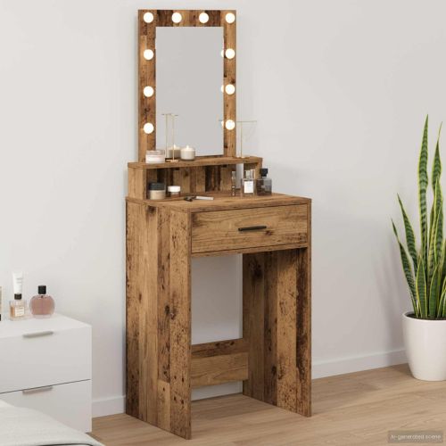 Тоалетка с чекмедже Кафяво 50 x 41 x 140 см Инженерно дърво