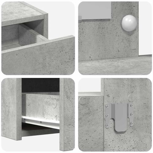 Тоалетка с чекмедже Сив 100 x 40 x 70 см Инженерно дърво