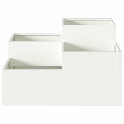 Градинска саксия Бяло 80 x 80 x 48 см Стомана