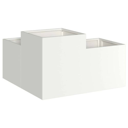 Градинска саксия Бяло 80 x 80 x 48 см Стомана