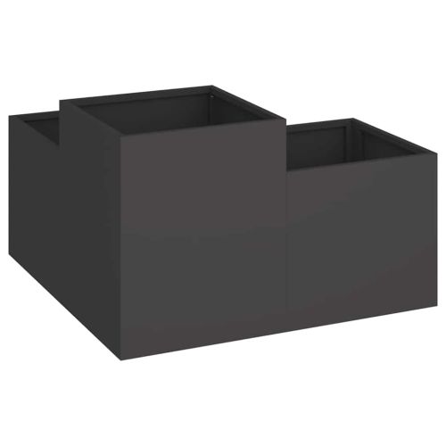 Градинска саксия Черно 100 x 100 x 48 см Стомана