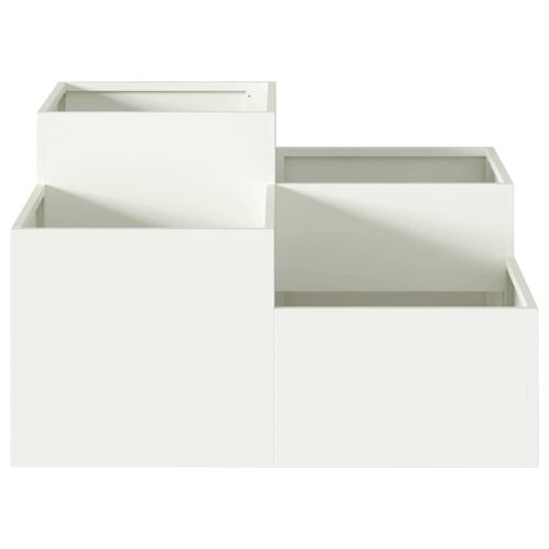 Градинска саксия Бяло 100 x 100 x 48 см Стомана