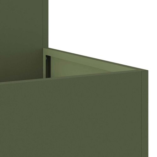 Градинска саксия Маслиненозелен 100 x 100 x 48 см Стомана