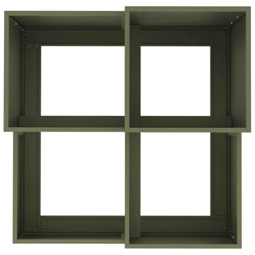 Градинска саксия Маслиненозелен 80 x 80 x 60 см Стомана