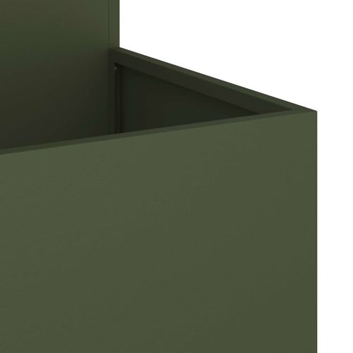 Градинска саксия Маслиненозелен 80 x 80 x 60 см Стомана