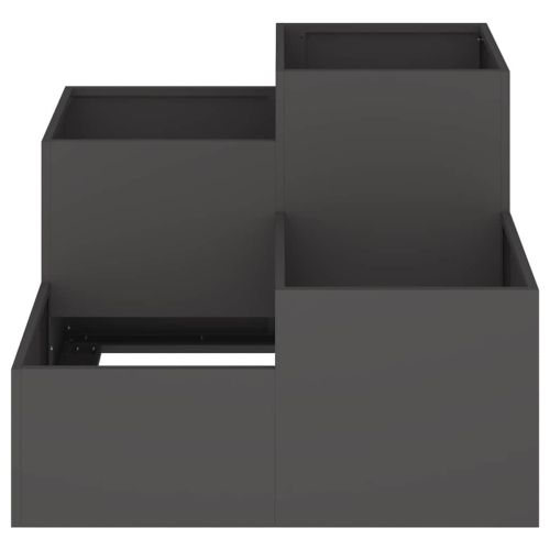 Градинска саксия Черно 100 x 100 x 60 см Стомана