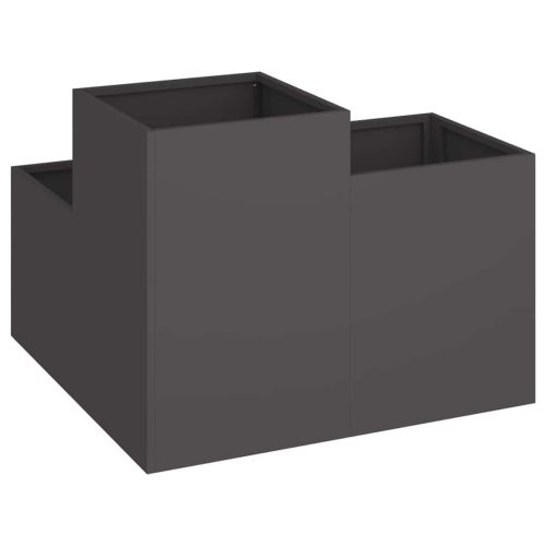 Градинска саксия Черно 100 x 100 x 60 см Стомана