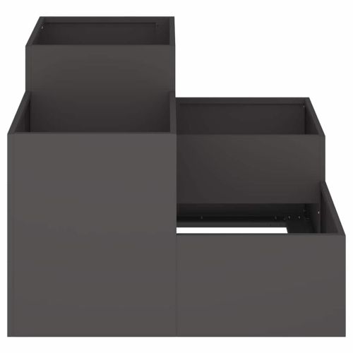 Градинска саксия Черно 100 x 100 x 60 см Стомана