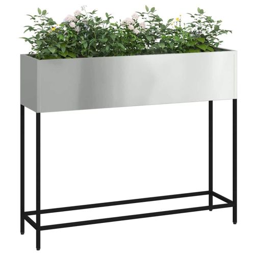 Повдигната градинска саксия Сребрист 100 x 26 x 82 см