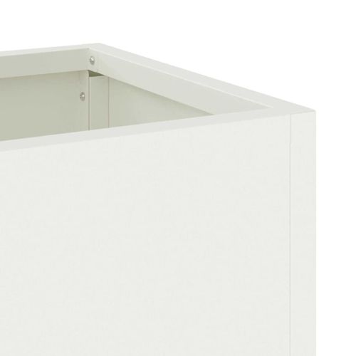 Повдигната градинска саксия Бяло 60 x 26 x 48 см Стомана