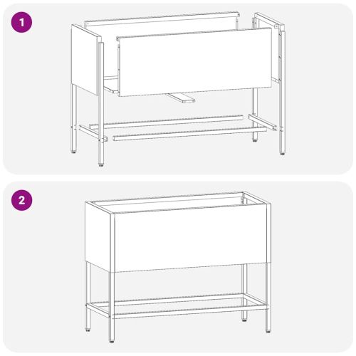 Повдигната градинска саксия Ръждясало 60 x 26 x 45 см