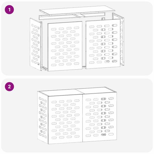 Покритие за климатик Антрацит 90 x 40 x 60 см Стомана