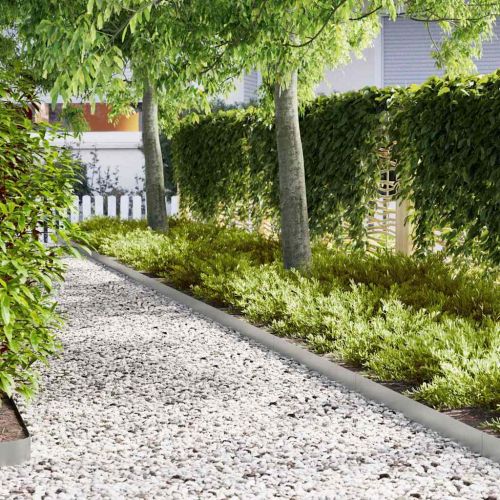 Ограда за трева 20 pcs Сребрист 100 x 0.05 x 20 см