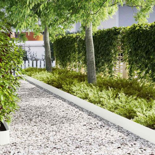 Ограда за трева 20 pcs Бяло 100 x 0.05 x 20 см