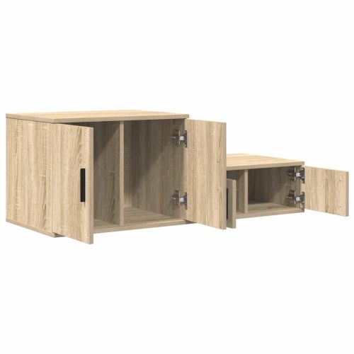 Шкаф за съхранение 2 pcs Сонома дъб 127 x 41 x 40 см