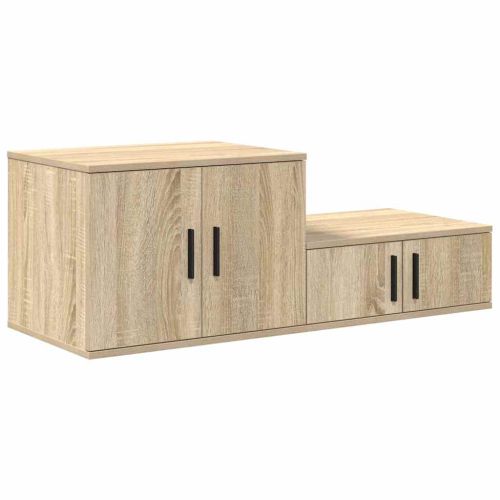 Шкаф за съхранение 2 pcs Сонома дъб 127 x 41 x 40 см