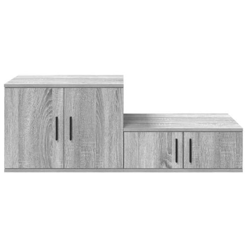 Шкаф за съхранение 2 pcs Сив Сонома 127 x 41 x 40 см