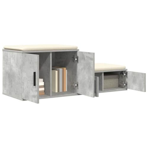 Шкаф за съхранение 2 pcs Циментено сиво 118 x 41 x 40 см