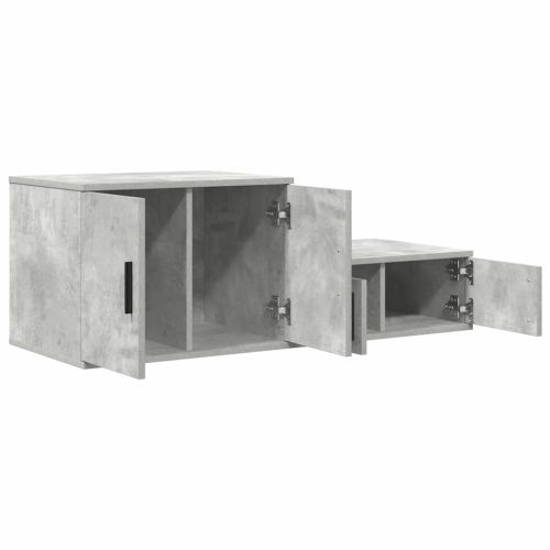 Шкаф за съхранение 2 pcs Циментено сиво 118 x 41 x 40 см