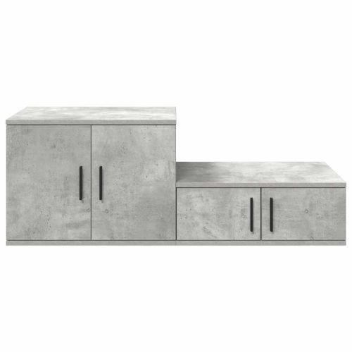 Шкаф за съхранение 2 pcs Циментено сиво 118 x 41 x 40 см