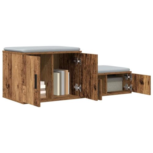 Шкаф за съхранение 2 pcs Старо дърво 118 x 41 x 40 см