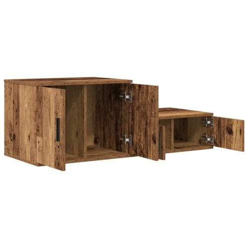 Шкаф за съхранение 2 pcs Старо дърво 118 x 41 x 40 см