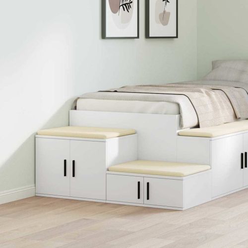 Шкаф за съхранение 2 pcs Бяло 108 x 41 x 40 см Инженерно дърво