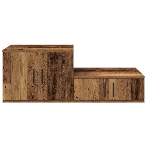 Шкаф за съхранение 2 pcs Старо дърво 108 x 41 x 40 см