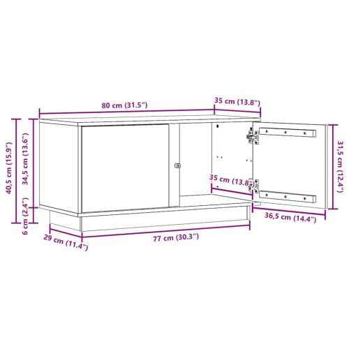 ТВ шкаф Кафяво с восъчно покритие 80 x 35 x 40,5 см