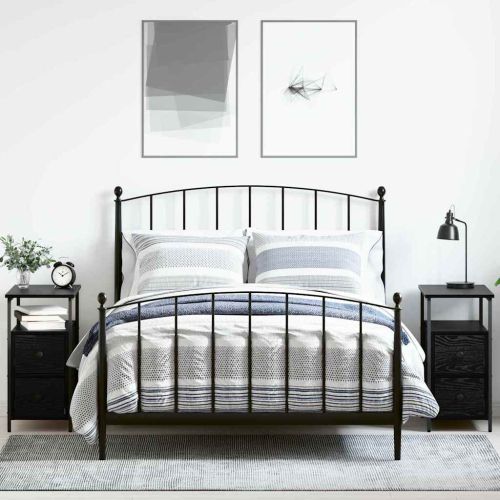 Нощен шкаф 2 pcs Черен дъб 30 x 60 x 60 см Инженерно дърво