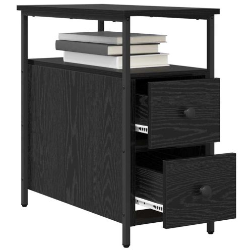 Нощен шкаф 2 pcs Черен дъб 30 x 60 x 60 см Инженерно дърво