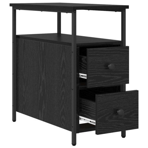 Нощен шкаф 2 pcs Черен дъб 30 x 60 x 60 см Инженерно дърво