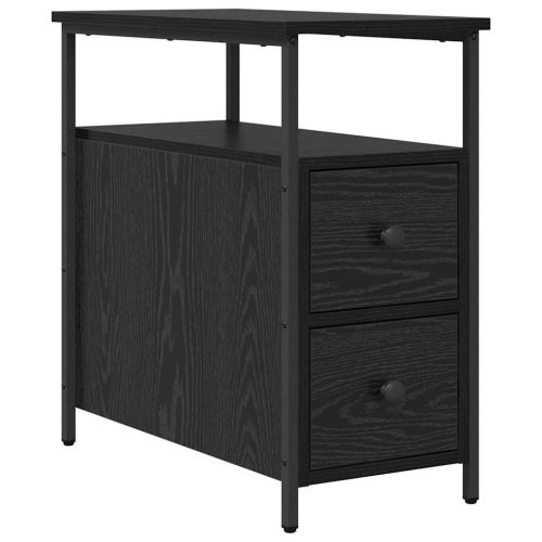 Нощен шкаф 2 pcs Черен дъб 30 x 60 x 60 см Инженерно дърво