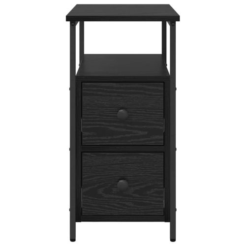 Нощен шкаф 2 pcs Черен дъб 30 x 60 x 60 см Инженерно дърво