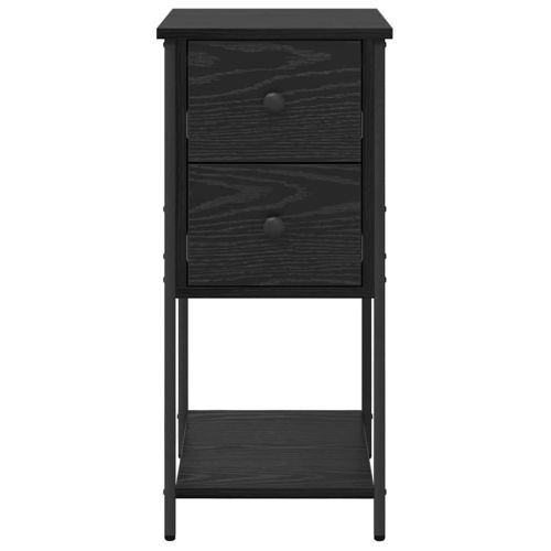 Нощен шкаф с чекмедже Черен дъб 32 x 42 x 70 см Инженерно дърво