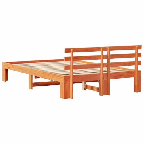 Рамка за легло с таблото Кафяво с восъчно покритие 135 x 190 cm