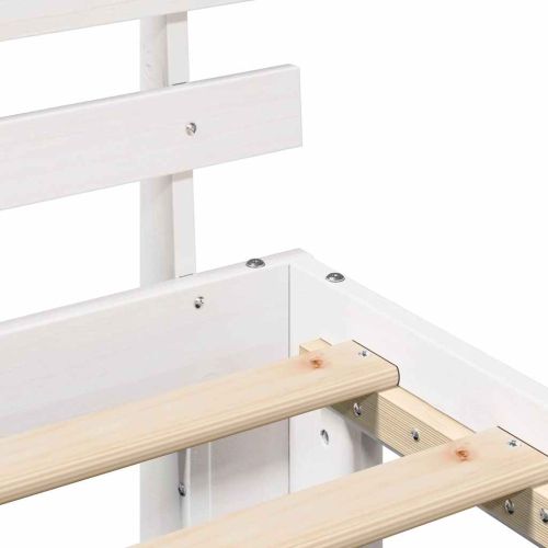 Рамка за легло с таблото Бяло 90 x 200 cm Солидно борово дърво