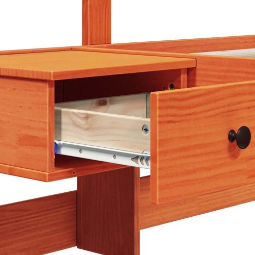 Рамка за легло с таблото Кафяво с восъчно покритие 90 x 200 cm